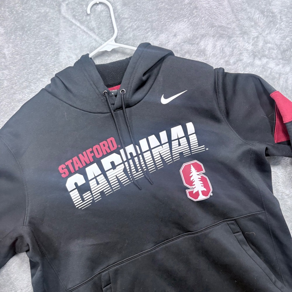 Nike Stanford Cardinal Hoodie Mens XL Black Dri-FIT Pullover Graphic Sweatshirt